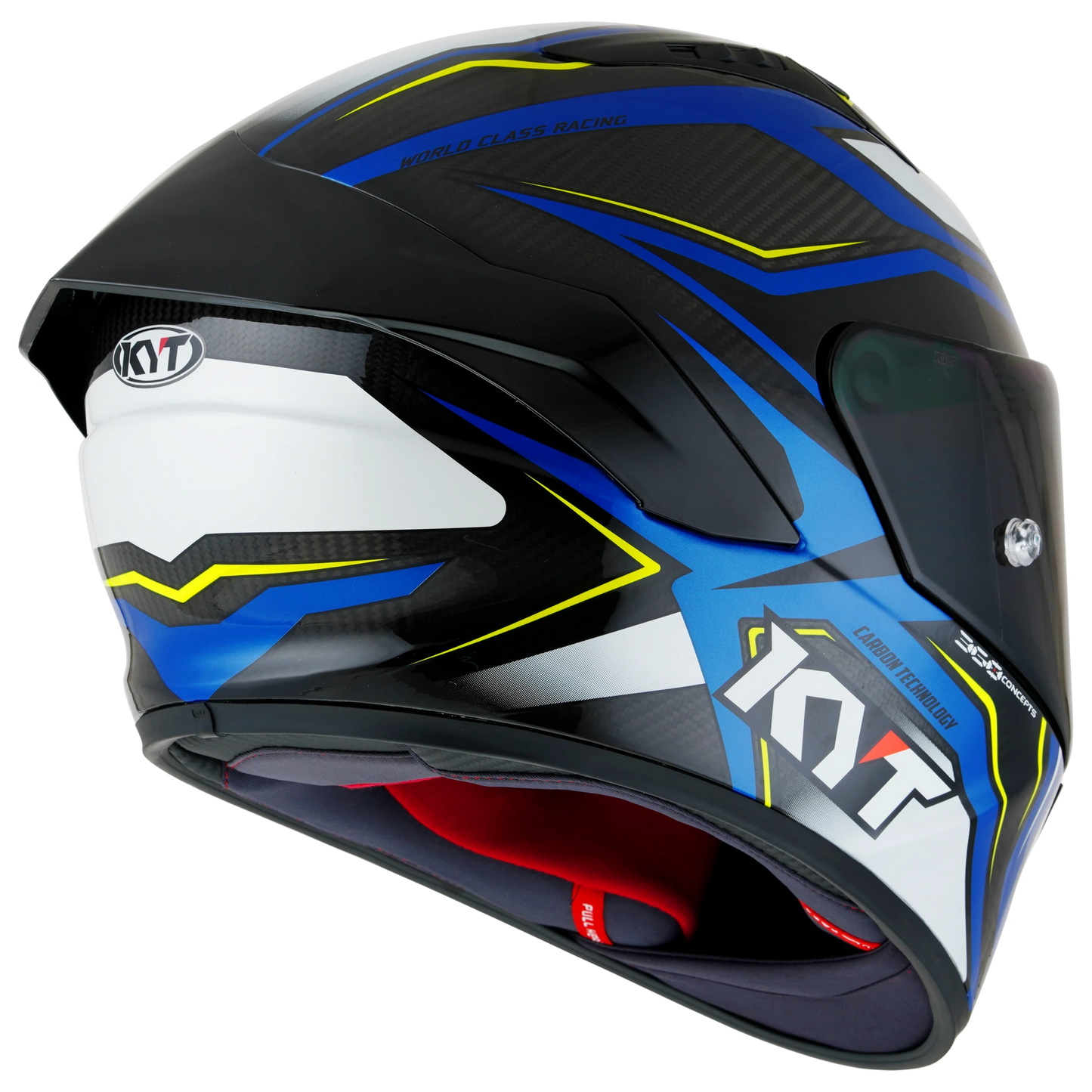 KYT NZ-Race Full Face Carbon Motorcycle Helmets |  Carbon Stride Blue/White | KYT Americas
