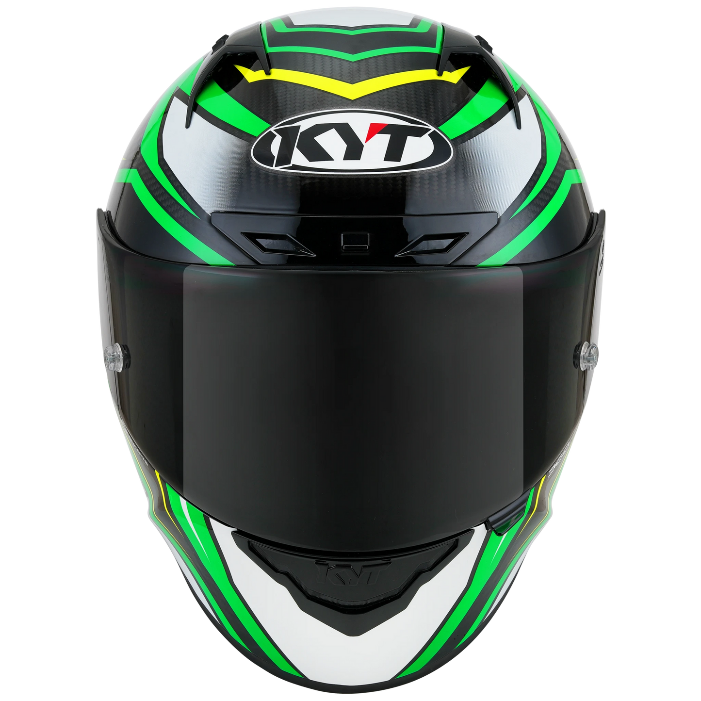 KYT NZ-Race Full Face Carbon Motorcycle Helmets | Carbon Stride Green Fluo | KYT Americas