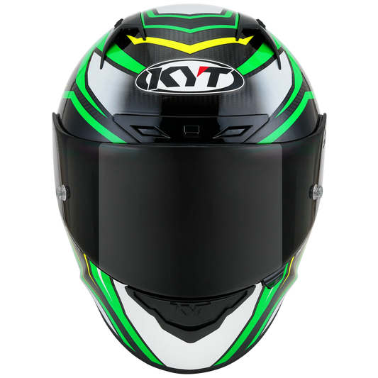 KYT NZ-Race Full Face Carbon Motorcycle Helmets | Carbon Stride Green Fluo | KYT Americas
