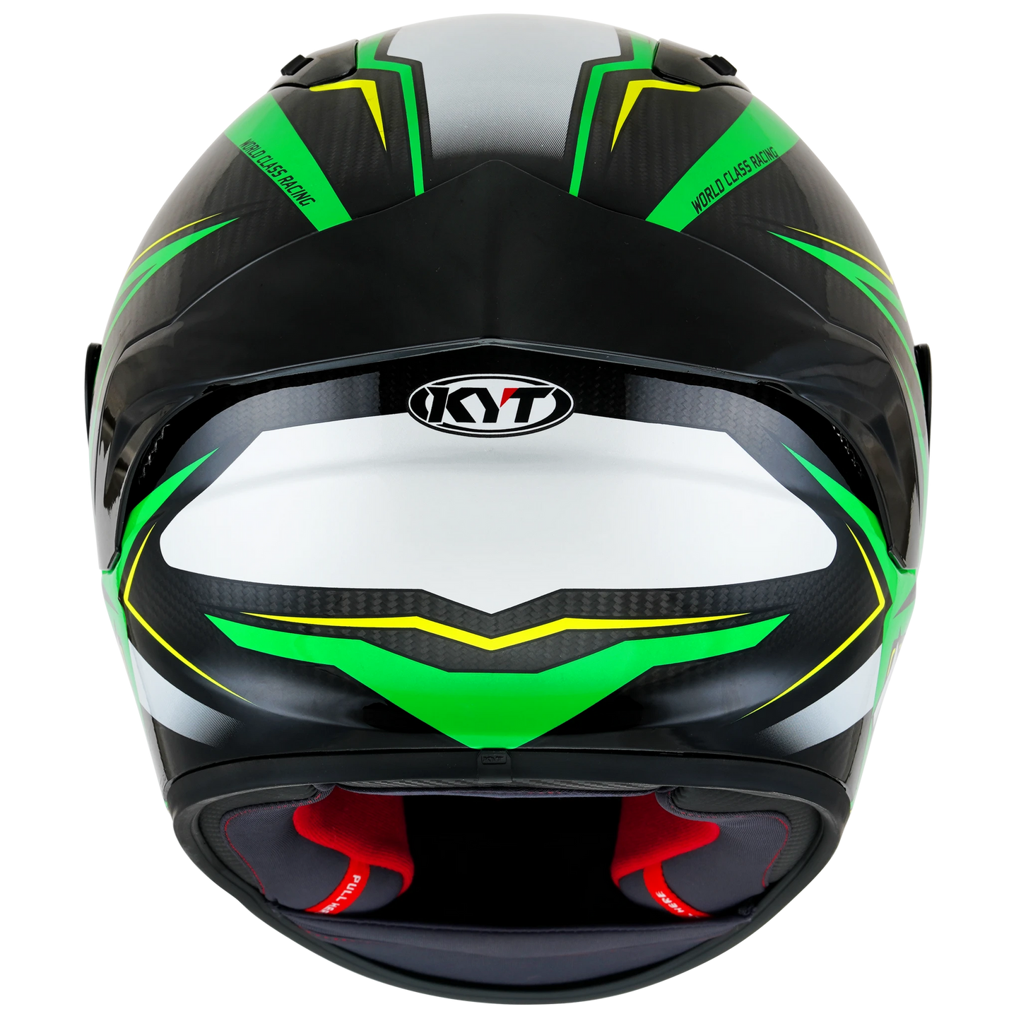 KYT NZ-Race Full Face Carbon Motorcycle Helmets | Carbon Stride Green Fluo | KYT Americas