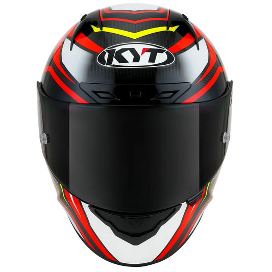 KYT NZ-Race Full Face Carbon Motorcycle Helmets| Carbon Stride Red/White | KYT Americas