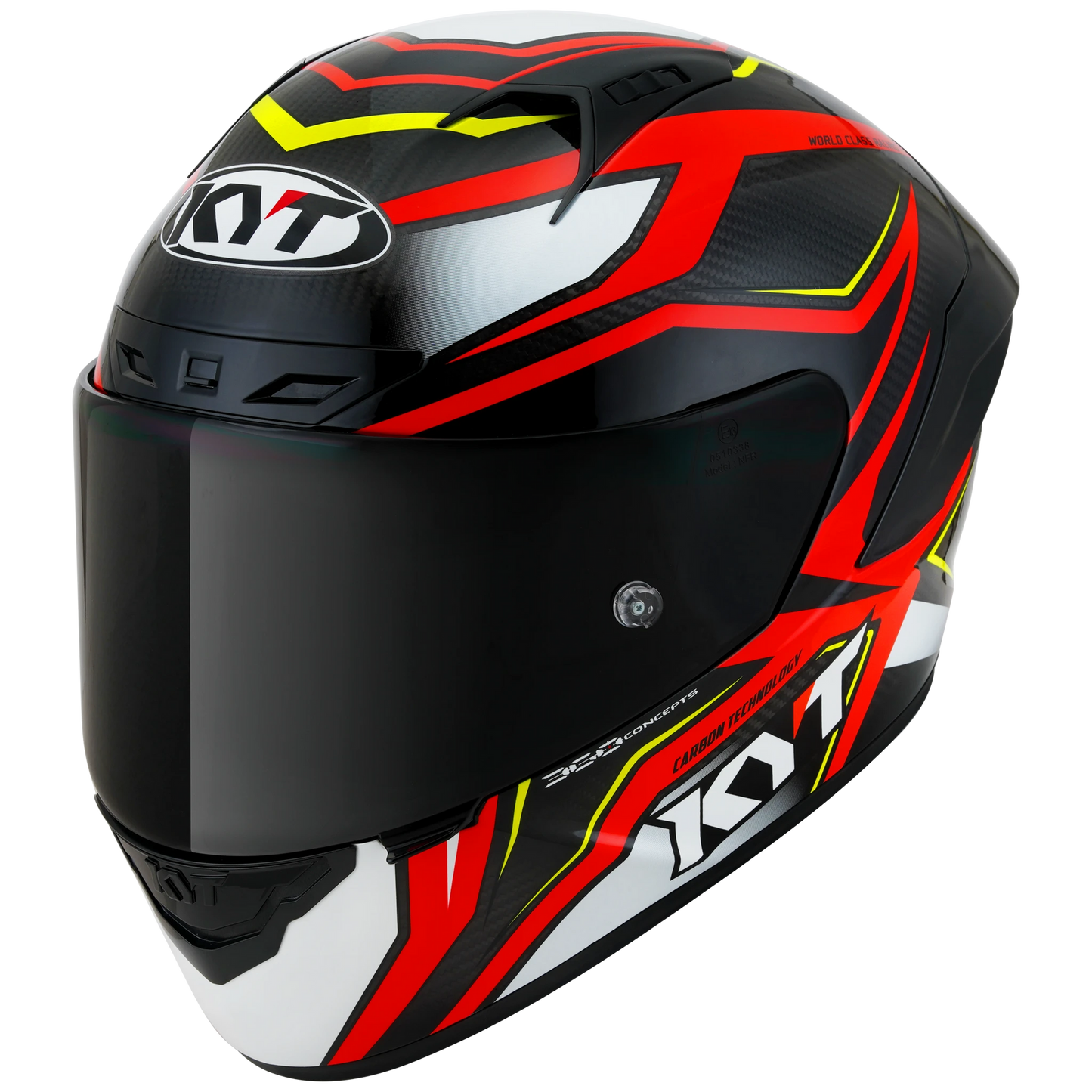 KYT NZ-Race Full Face Carbon Motorcycle Helmets| Carbon Stride Red/White | KYT Americas