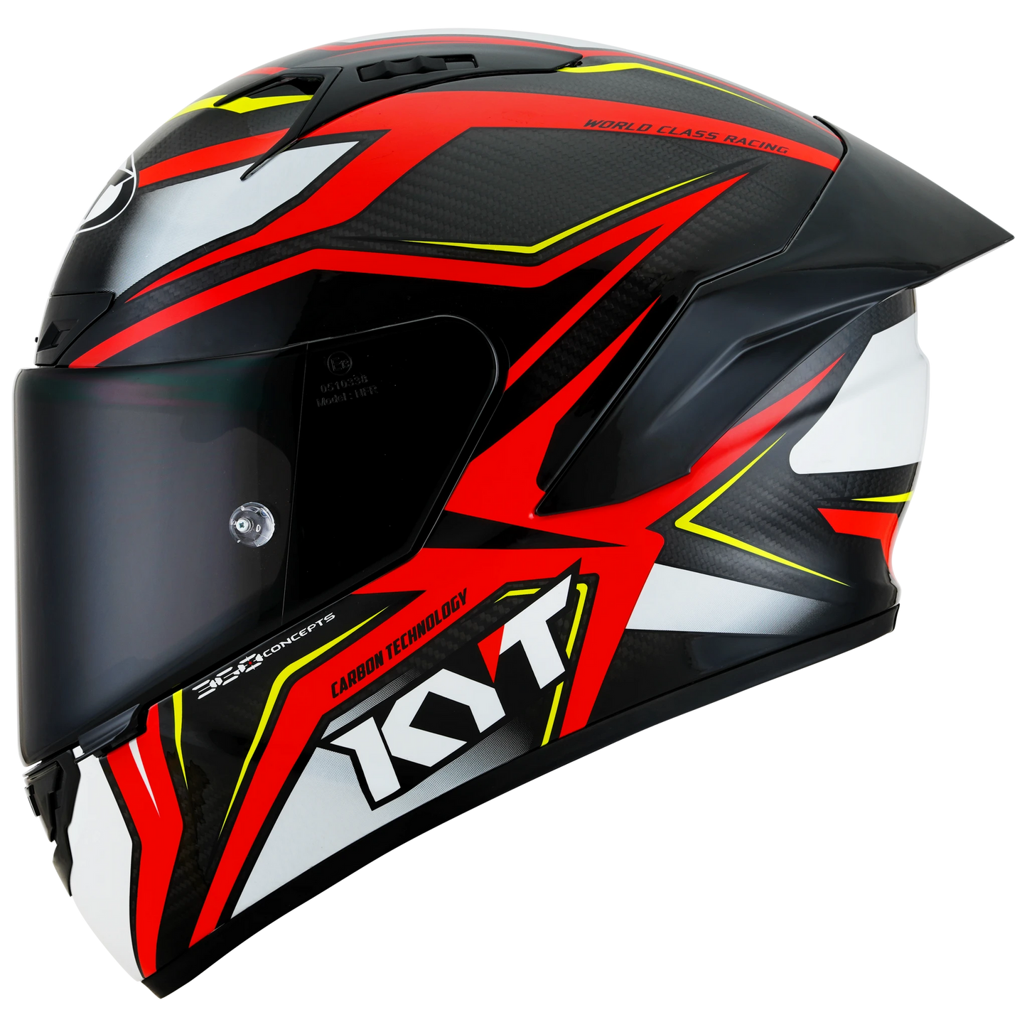 KYT NZ-Race Full Face Carbon Motorcycle Helmets| Carbon Stride Red/White | KYT Americas