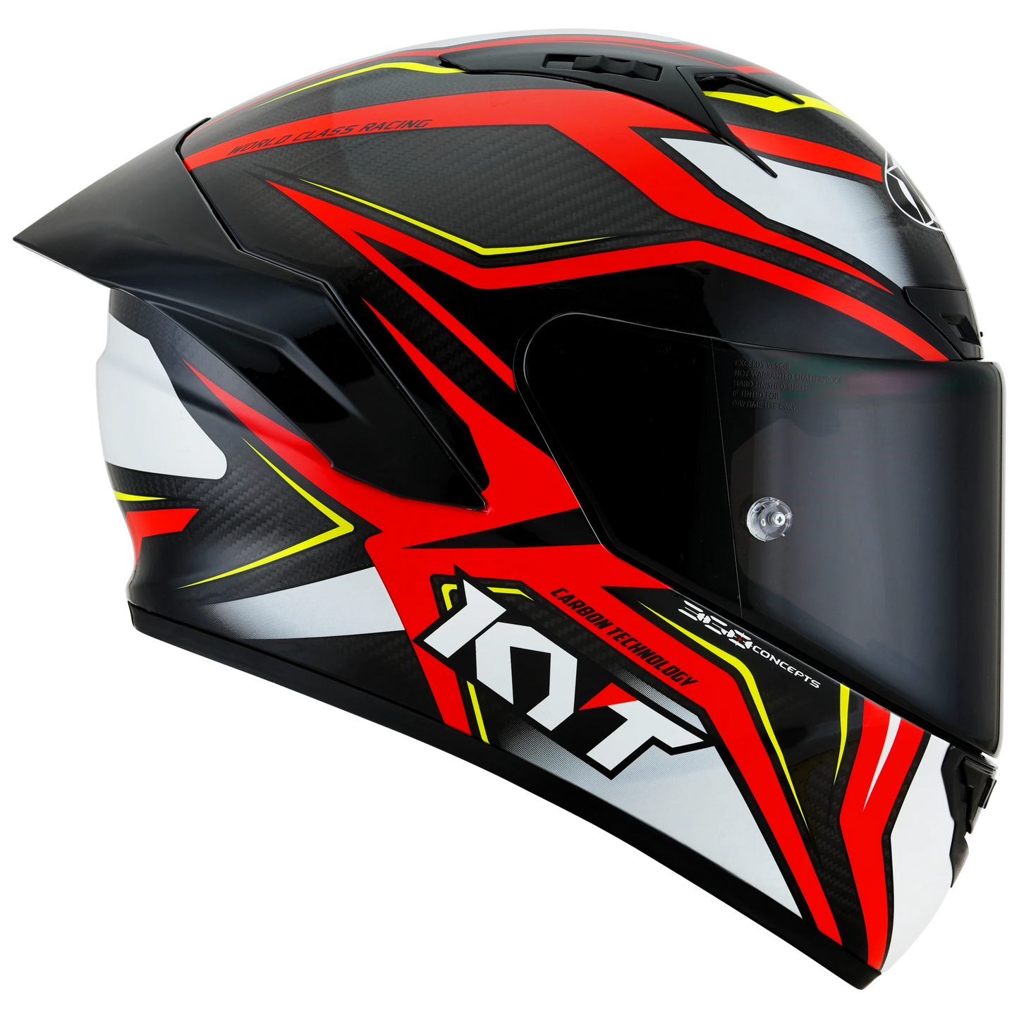 KYT NZ-Race Full Face Carbon Motorcycle Helmets| Carbon Stride Red/White | KYT Americas