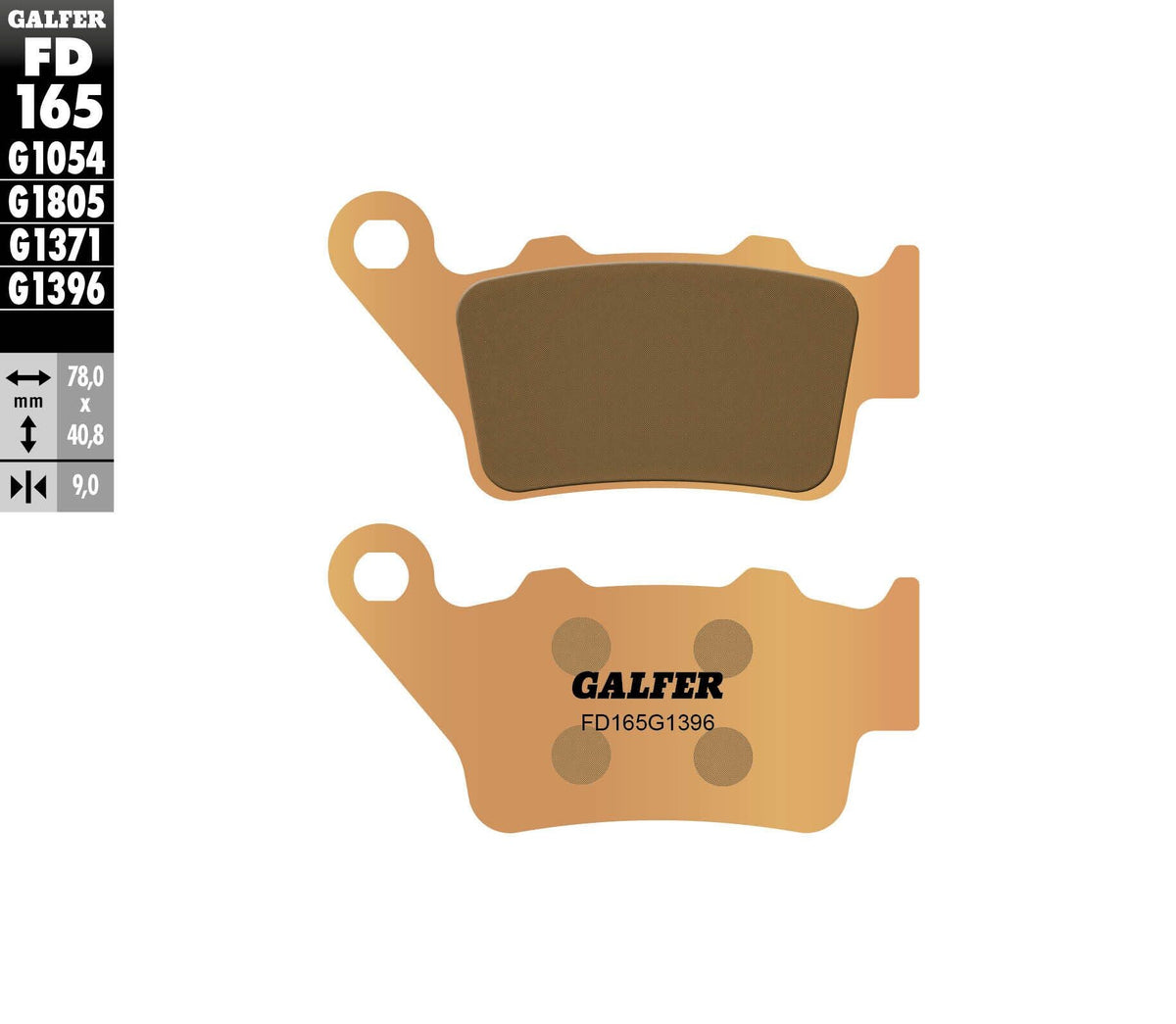 Galfer HH Sintered Brake Pads — Compound 1396 — manufacturer catalog photo