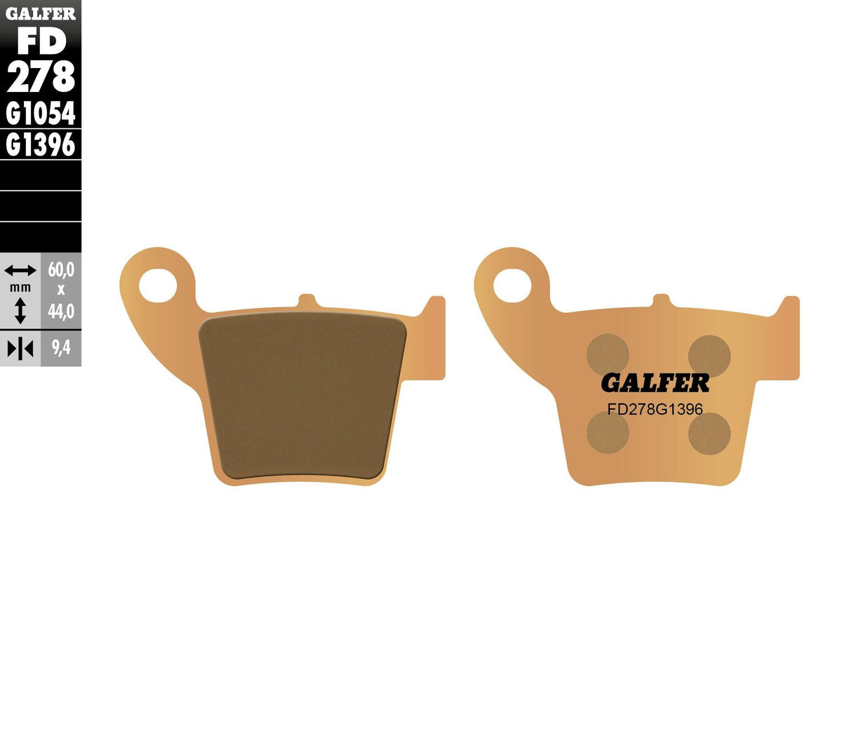 Galfer HH Sintered Brake Pads — Compound 1396 — manufacturer catalog photo