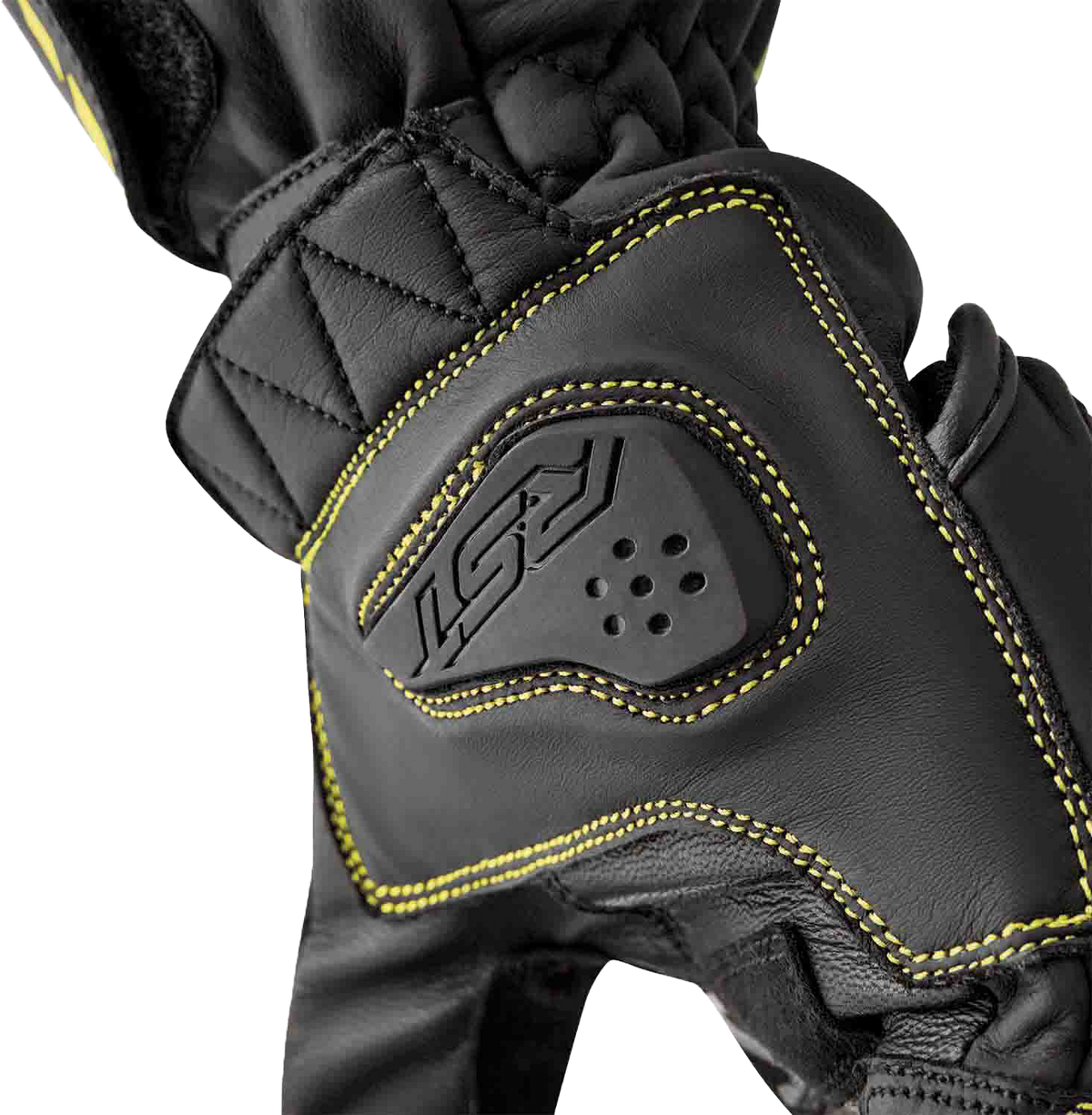 S1 GLOVE BLK/FLO-YEL LEATHER