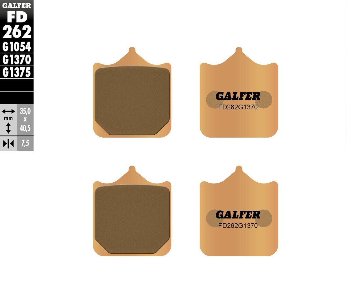 Galfer HH Sintered Brake Pads — Compound 1370 — manufacturer catalog photo