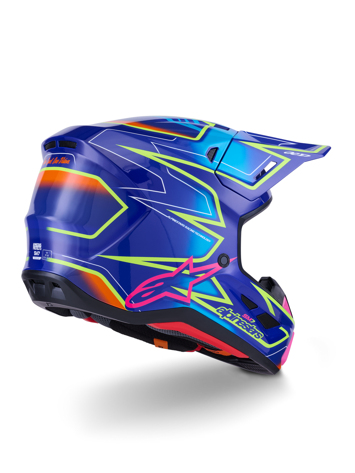 SM7 CAST HELMET BLUE/PNK/YLW FLUO GLOSSY