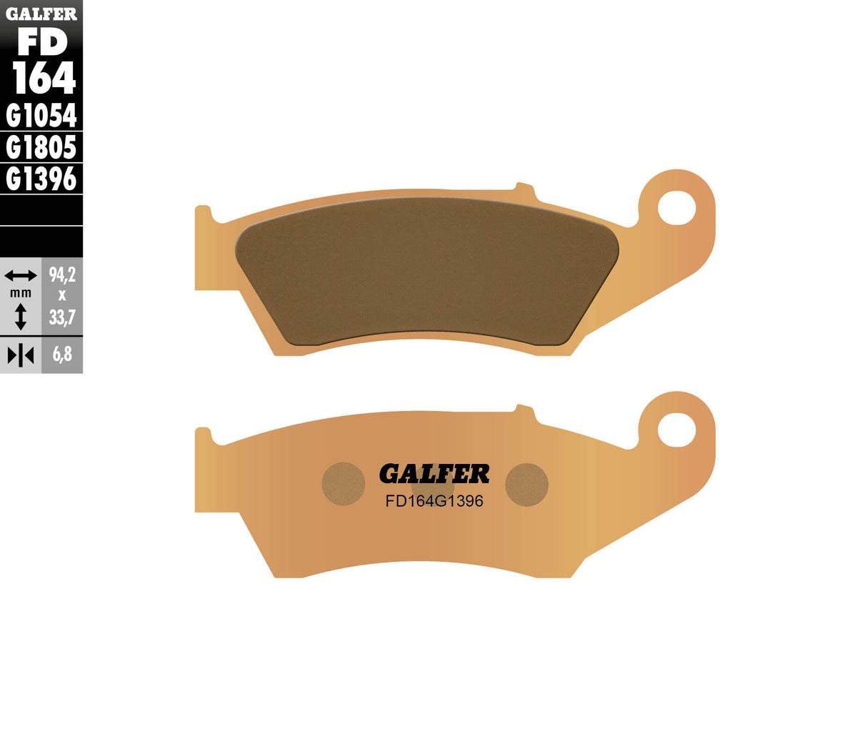 Galfer HH Sintered Brake Pads — Compound 1396 — manufacturer catalog photo