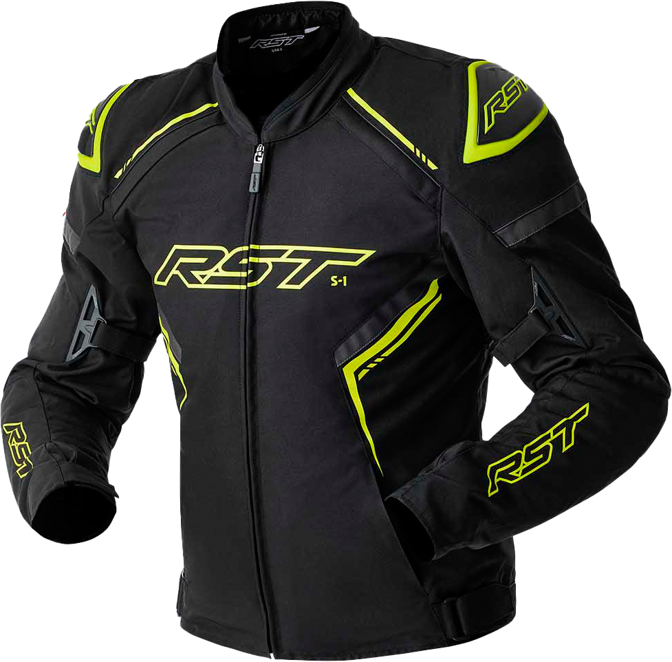 S1 D3O TEXTILE JACKET BLACK/GREY/FLO YEL