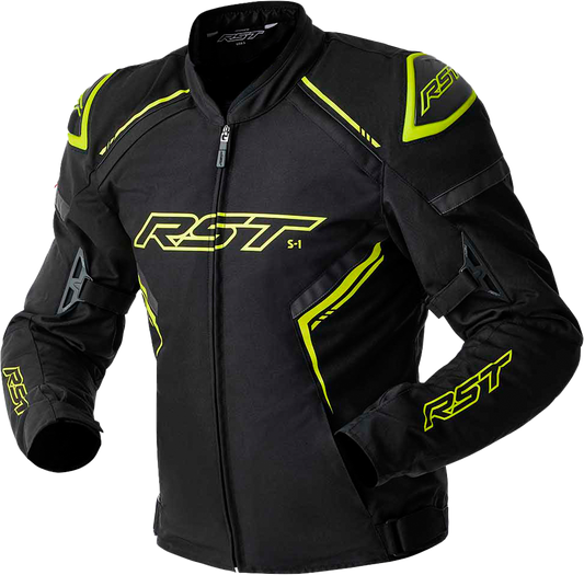 S1 D3O TEXTILE JACKET BLACK/GREY/FLO YEL