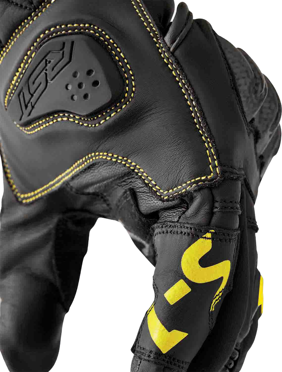 S1 GLOVE BLK/FLO-YEL LEATHER