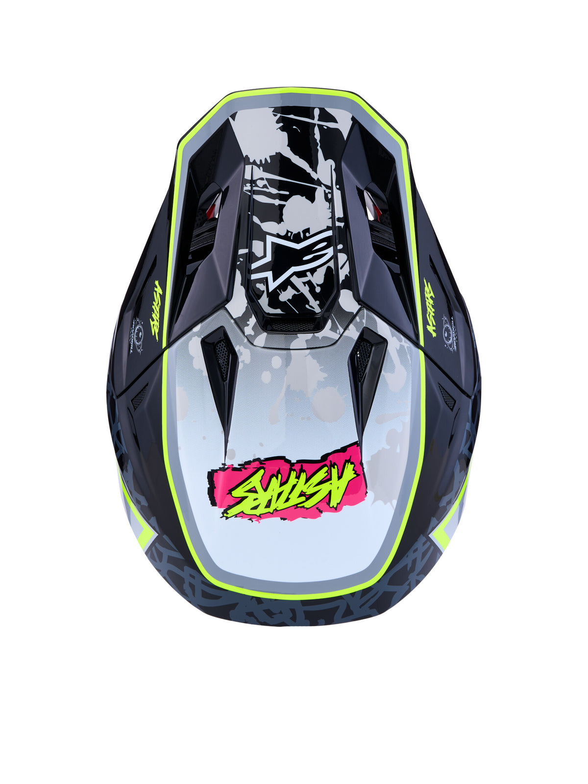 S-M7 BLASTER HELMET ECE06/DOT BLK/GRY/WH/YLLW FLUO GLSY