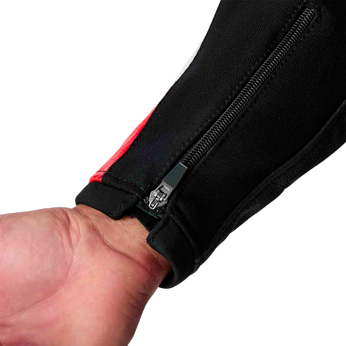 TRACTECH EVO D3O JACKET BLK/FLO RED LEATHER