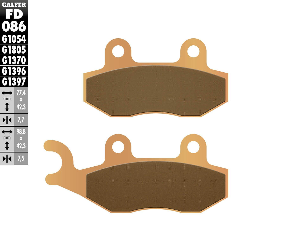 Galfer HH Sintered Brake Pads — Compound 1396 — manufacturer catalog photo