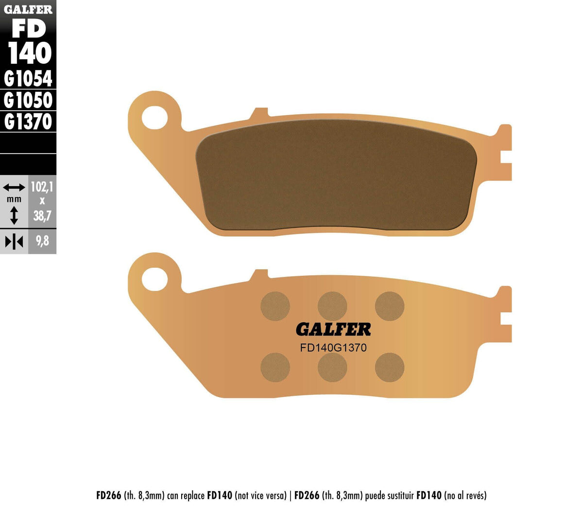 Galfer HH Sintered Brake Pads — Compound 1370 — manufacturer catalog photo