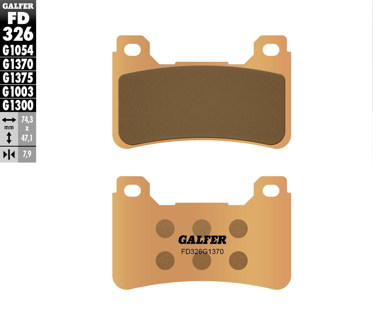Galfer HH Sintered Brake Pads — Compound 1370 — manufacturer catalog photo