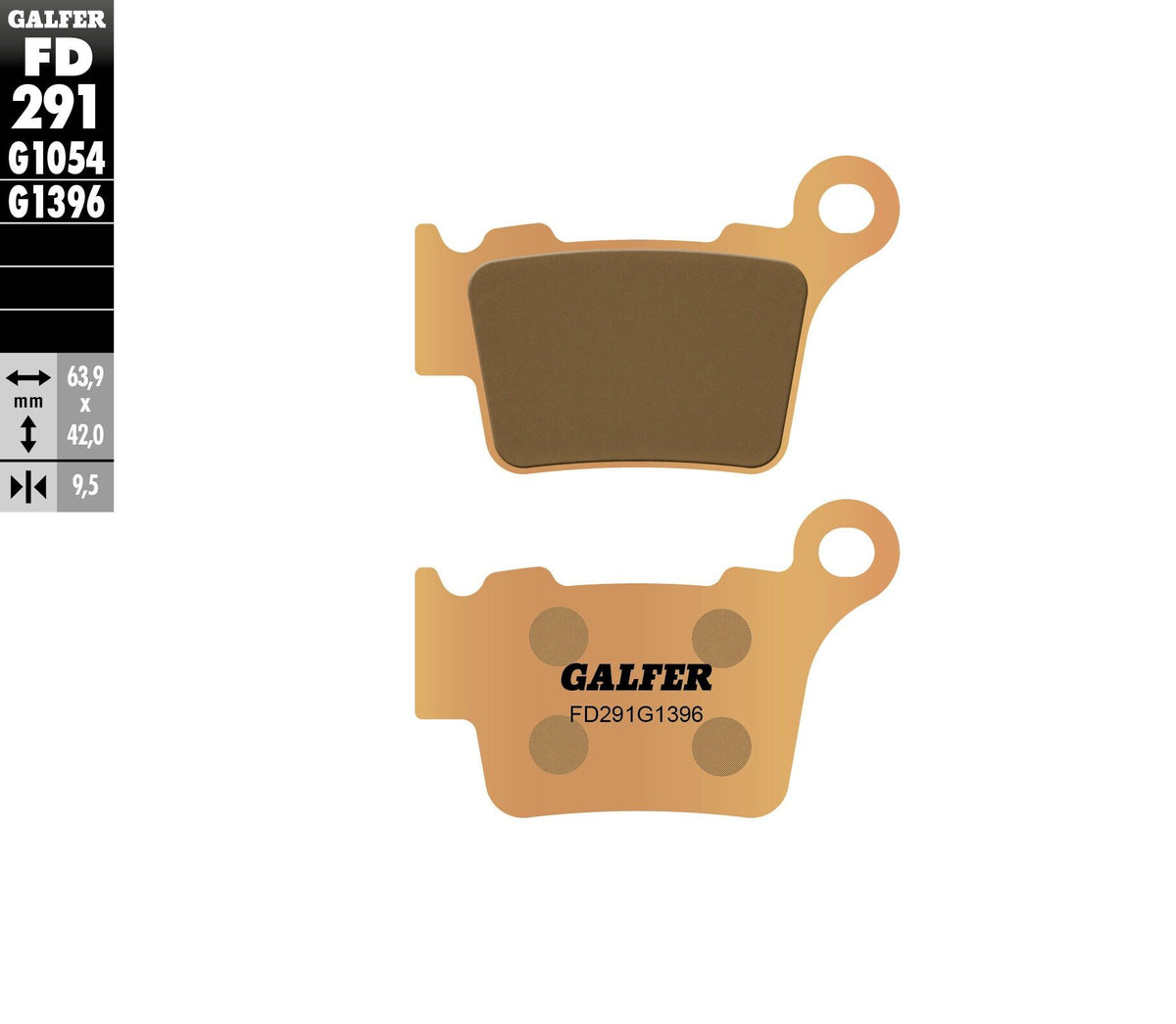 Galfer HH Sintered Brake Pads — Compound 1396 — manufacturer catalog photo