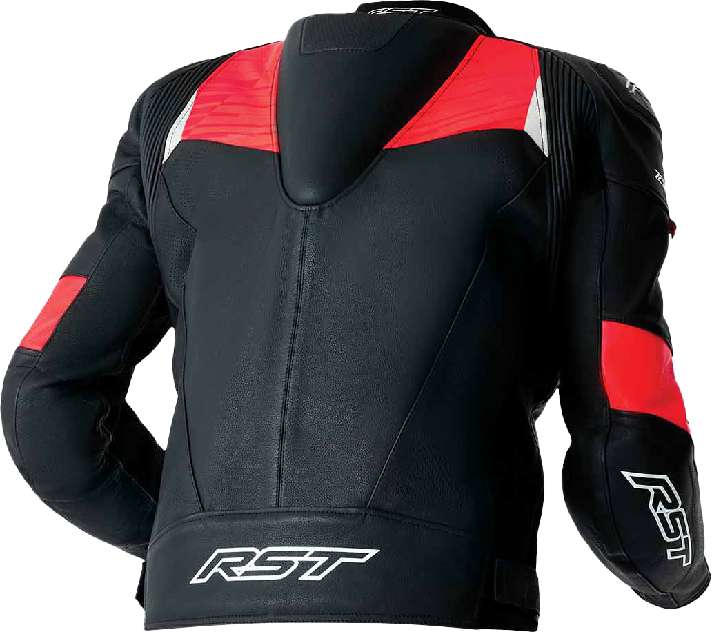 TRACTECH EVO D3O JACKET BLK/FLO RED LEATHER