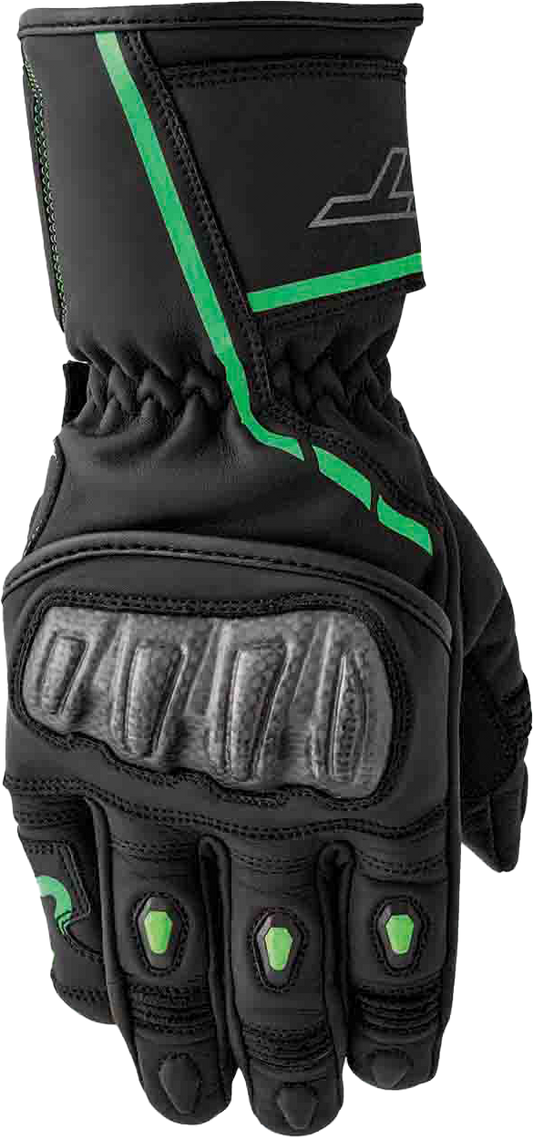 S1 GLOVE BLK/FLO-GREEN LEATHER