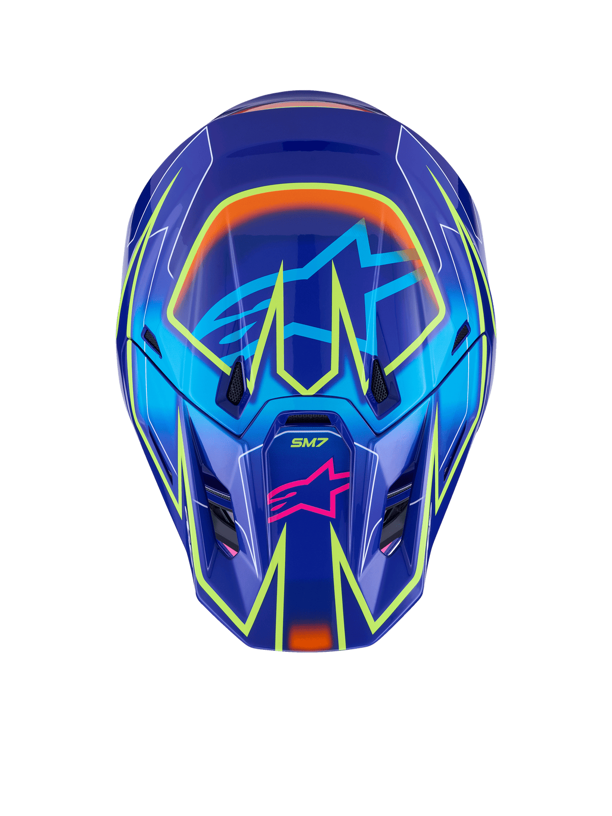 SM7 CAST HELMET BLUE/PNK/YLW FLUO GLOSSY