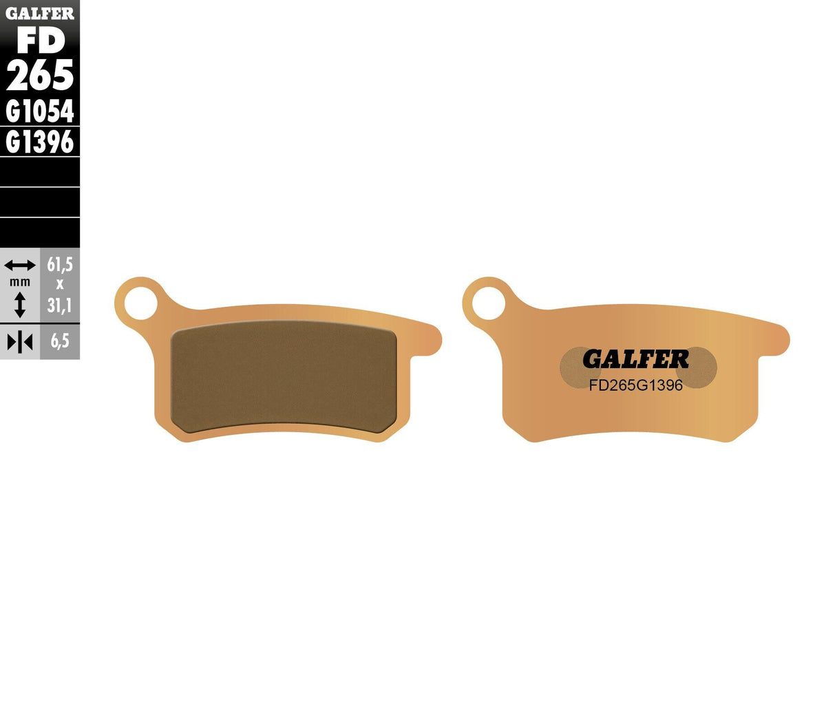 Galfer HH Sintered Brake Pads — Compound 1396 — manufacturer catalog photo